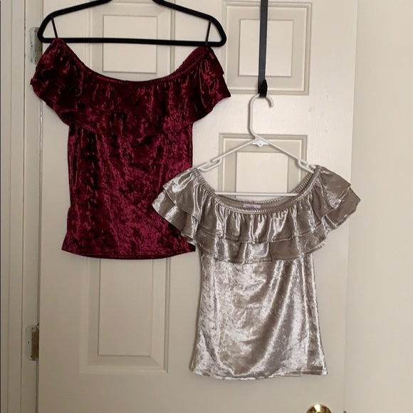 Velvet cold shoulder bundle top - Picture 1 of 3